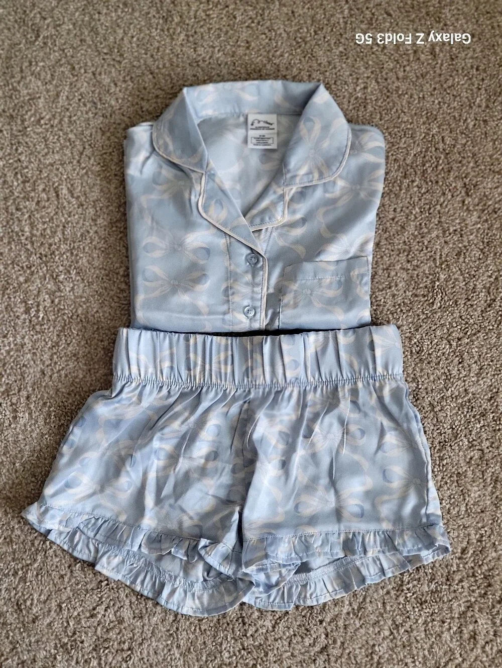 ♥️NWOT♥️ Art Class Light Blue Girls' Short-Sleeve Silky Pajama Set - Picture 7 of 8
